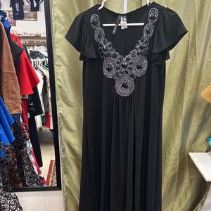 Chic Black Embellished Maxi Dress